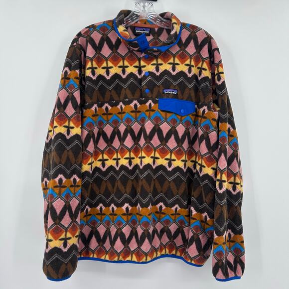 Patagonia Lightweight Synchilla Snap-T Fleece Companions Big Anthos Womens Sz XL - Picture 4 of 13